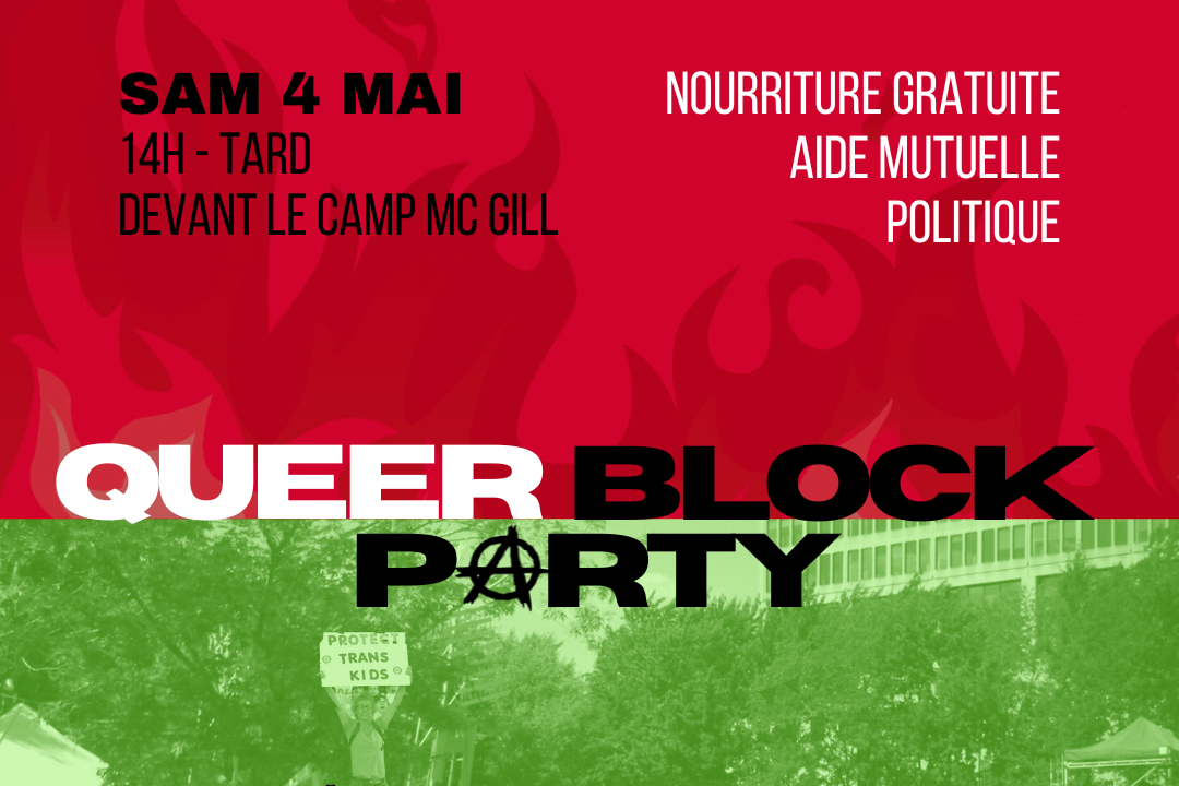 CHANGEMENT DE LIEU – 4 mai, queer bloc party
